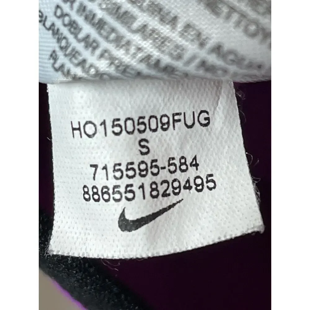 Nike Just Do It Sweatshirt Hoodie Purple Small Womens Polka Dot Thema-Fit